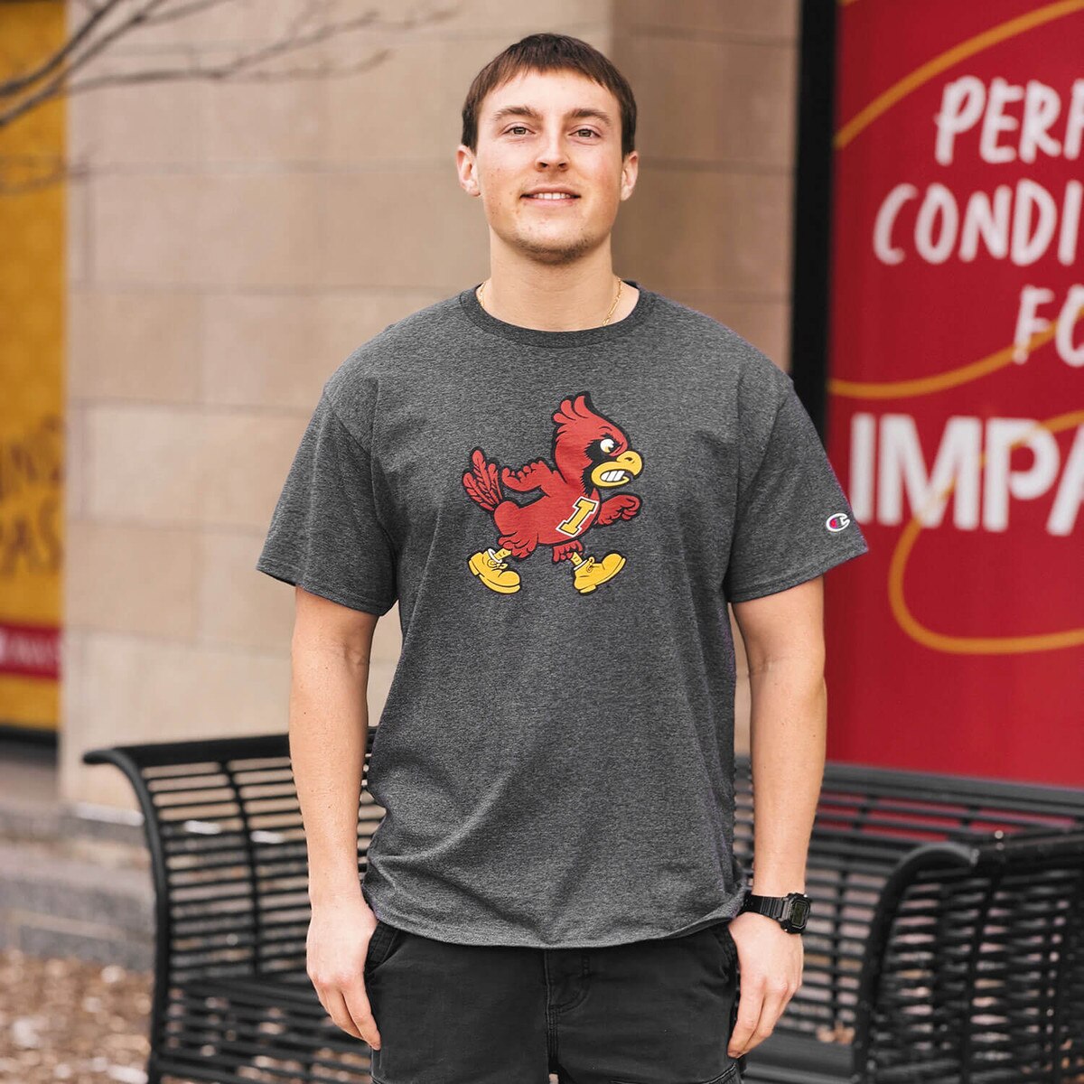 Champion® Walking Cy Charcoal T-Shirt